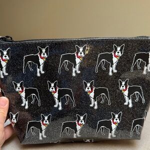Marc Tetro Boston Terrier Glitter Cosmetic Bag NWOT